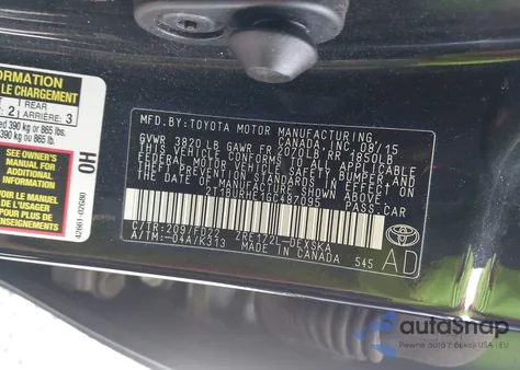 2016 Toyota Corolla S Plus from USA, damaged, VIN 2T1BURHE1GC487095